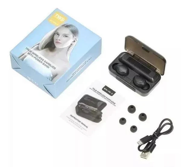 Audífonos Bluetooth F9.5-C Power Bank 2000 mAh