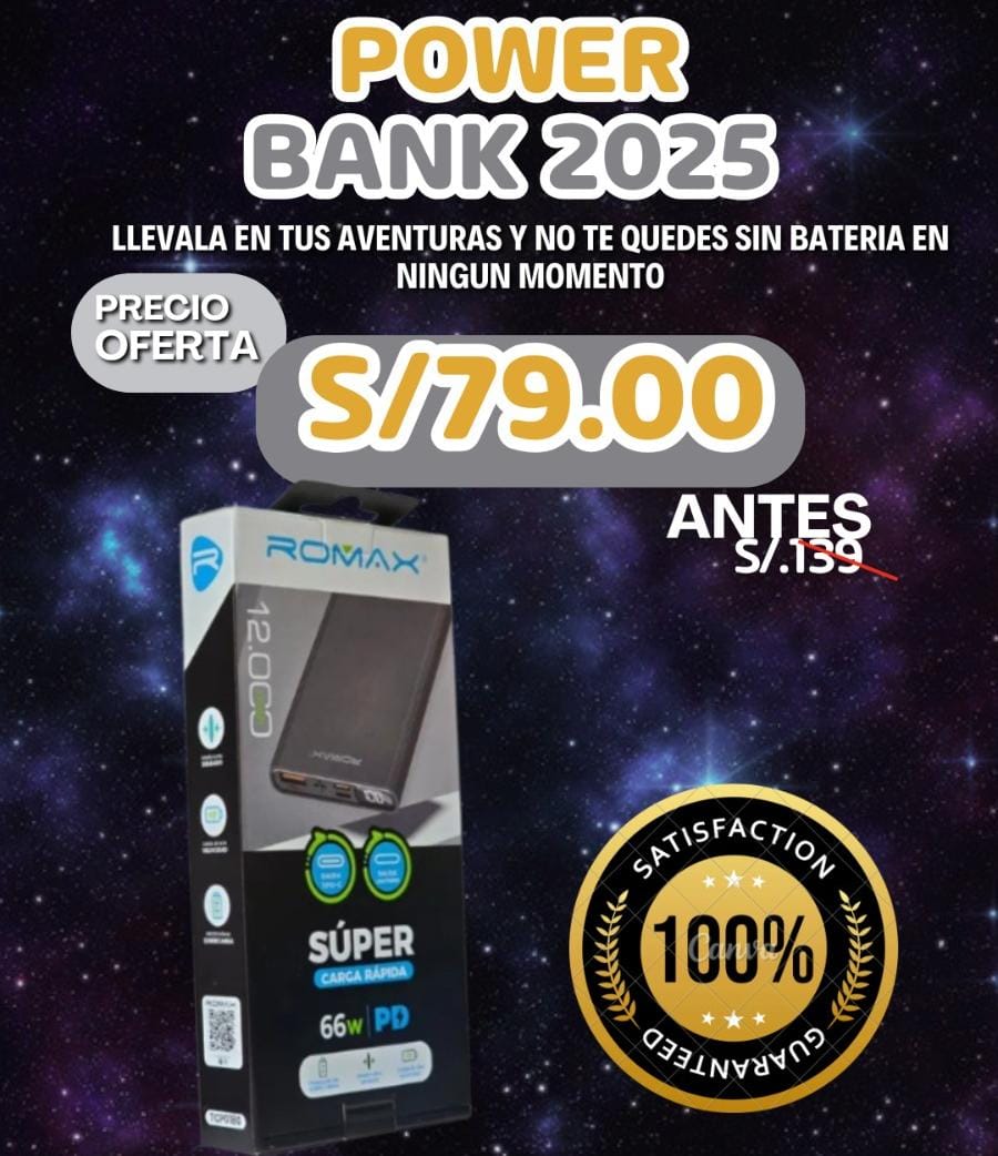 CARGADOR PORTATIL 12000 mAh ROMAX