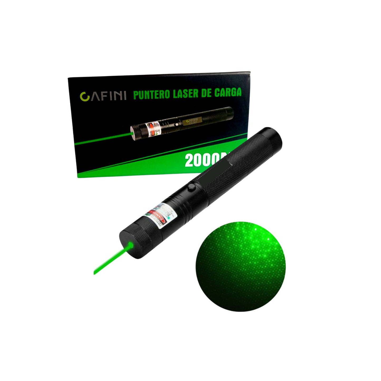 PUNTERO LASER VERDE RECARGABLE ALCANCE 2000METROS
