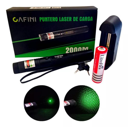 PUNTERO LASER VERDE RECARGABLE  ALCANCE 2000METROS