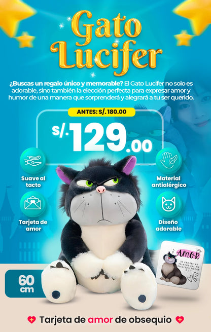 Gato lucifer  + TARJETA DE AMOR 🧸🎁