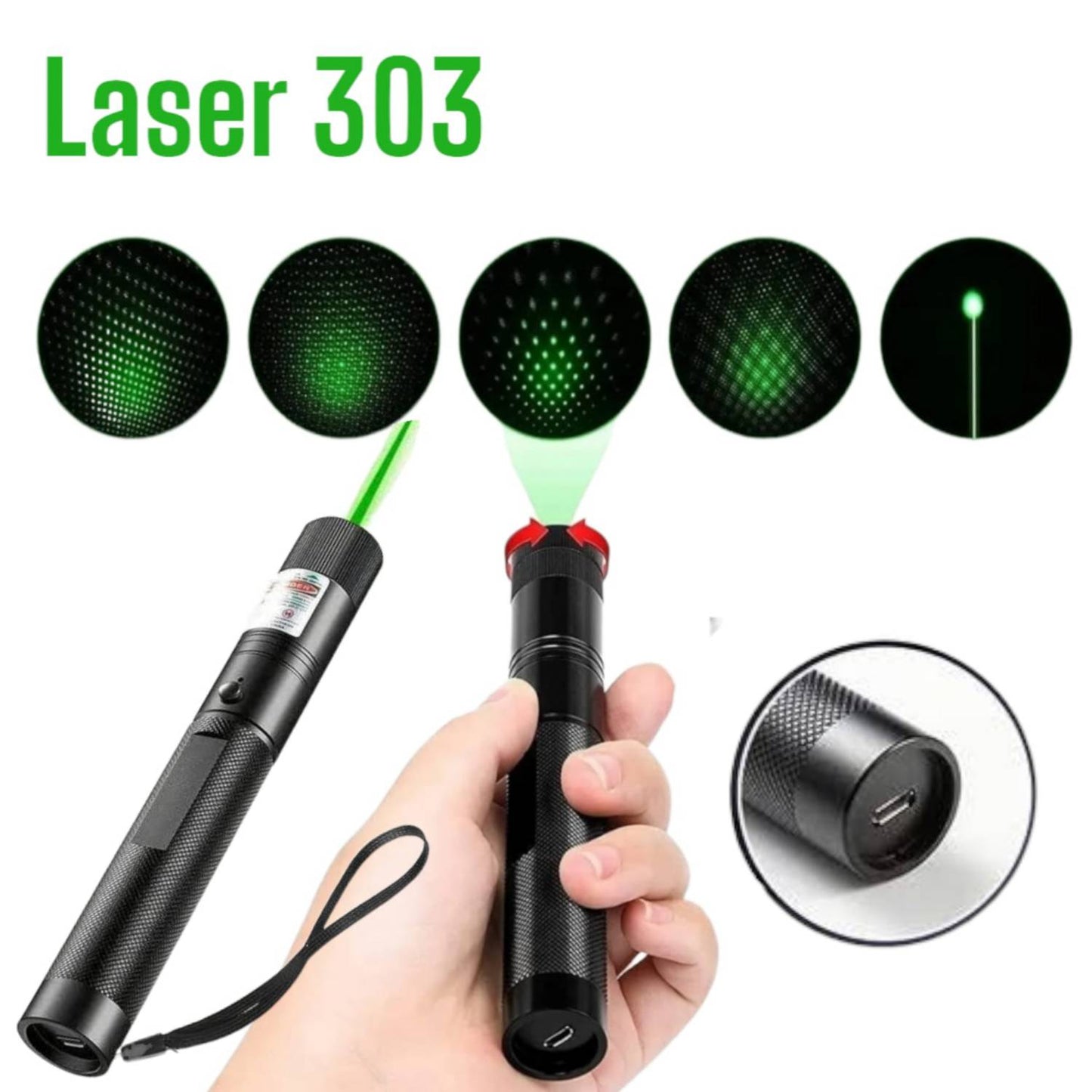 PUNTERO LASER VERDE RECARGABLE  ALCANCE 2000METROS