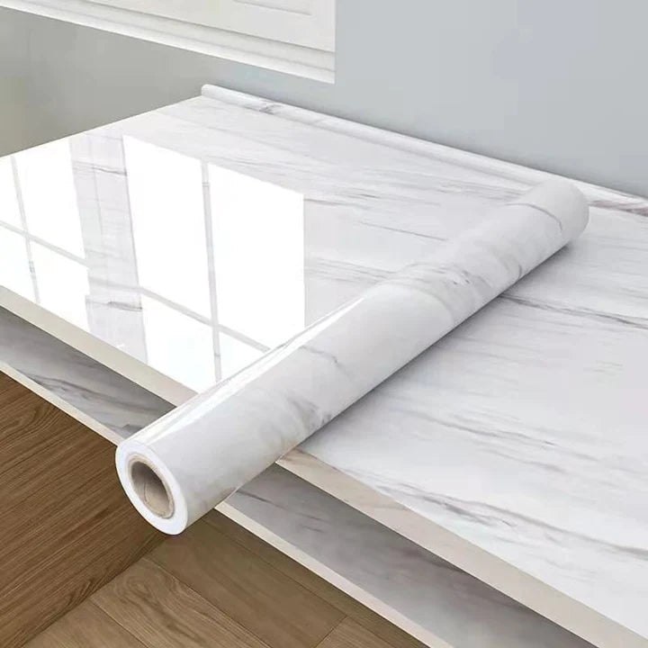 Papel Tapiz Decorativo Autoadhesivo Diseño Mármol ✅ Blanco - Negro